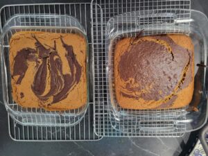 Vegan and GF Swirl Cake vs traditional swirl